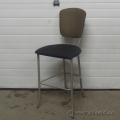 Black and Gold Fabric Bar Stool